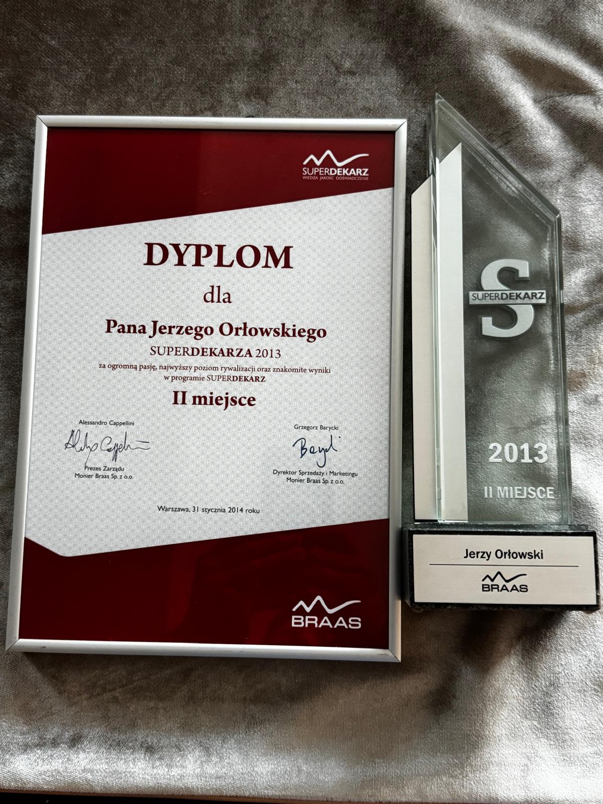 Certyfikat i dyplom Jerzego Orłowskiego - dokument 10