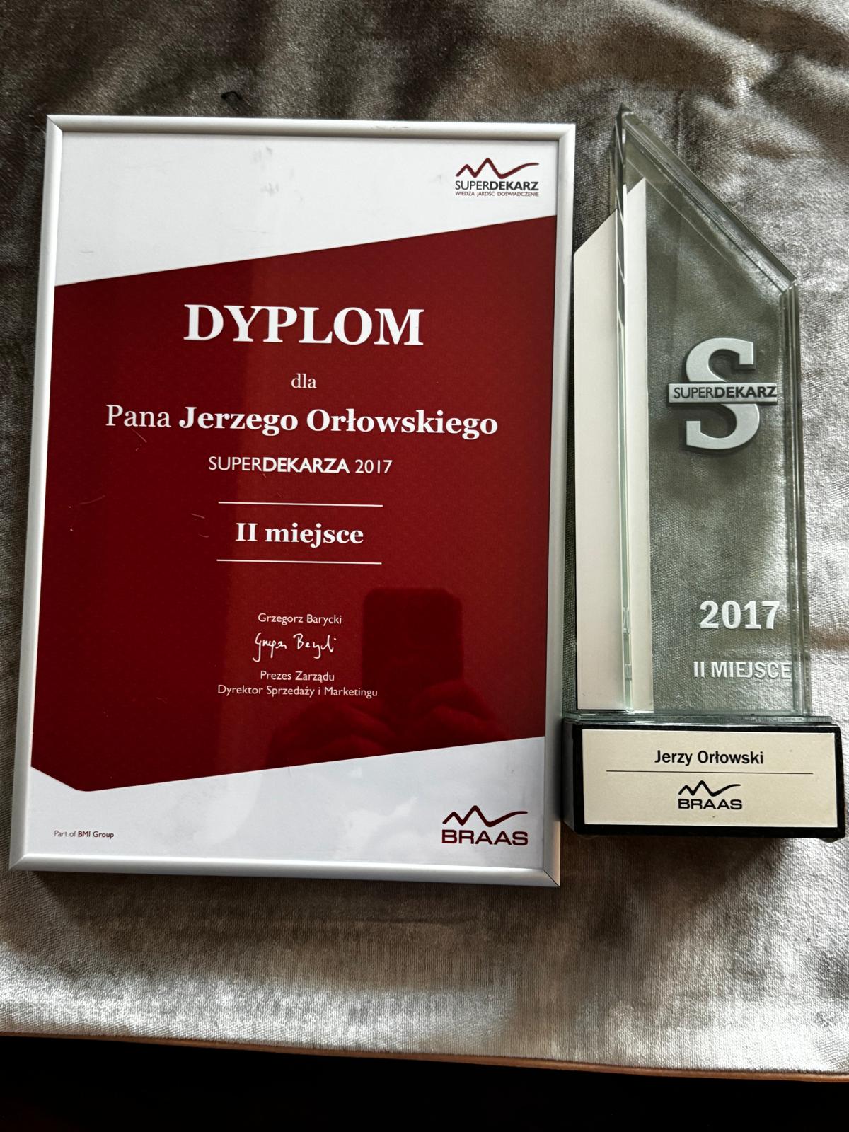Certyfikat i dyplom Jerzego Orłowskiego - dokument 14